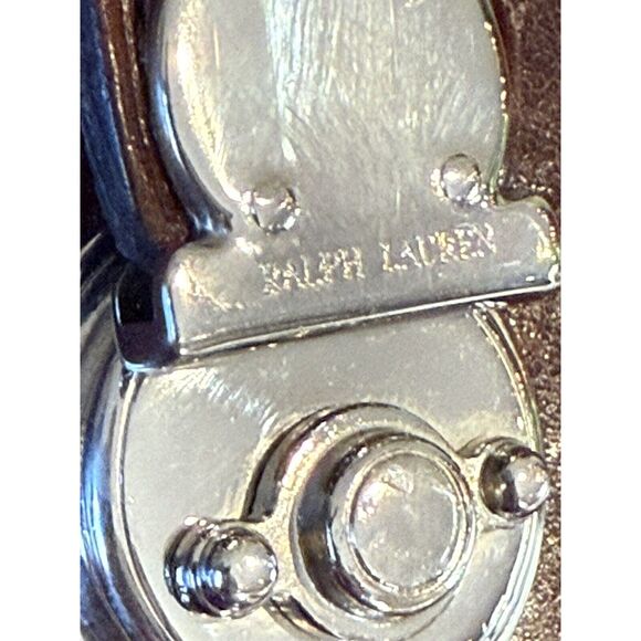 Ralph Lauren Collectors 100% Leather Card Check Wallet Zipper Whiskey Brown - Picture 6 of 16